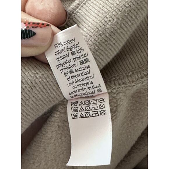 Victorias Secret Cotton Fleece Lace Up High Waist Joggers Pants XXL TAN Mocha - Picture 13 of 15